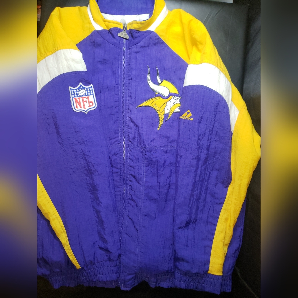 VTG 90's NFL Apex One Minnesota Vikings Sport Jacket Windbreaker Football Men XL